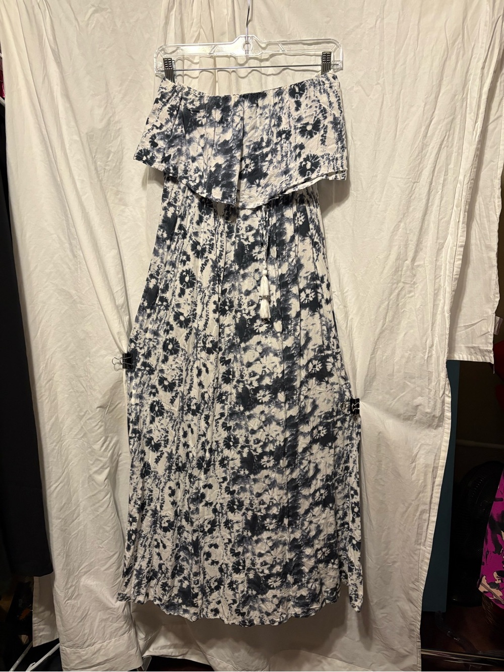 Japna Black and White Tie-Dye Maxi Dress
